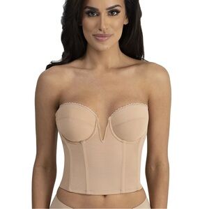Dominique Valerie V-Wire Backless Strapless Bridal Bustier 6390 Mocha 44C